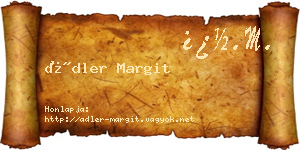 Ádler Margit névjegykártya