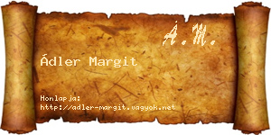 Ádler Margit névjegykártya